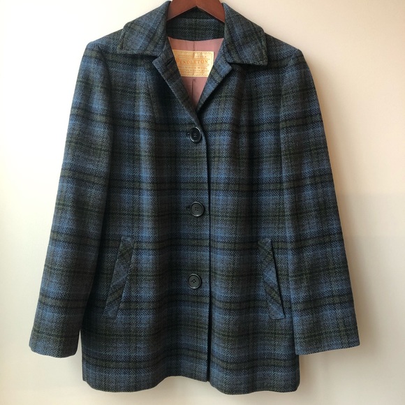 Pendleton Jackets & Blazers - Vintage Pendleton Plaid 100% Wool Car Coat